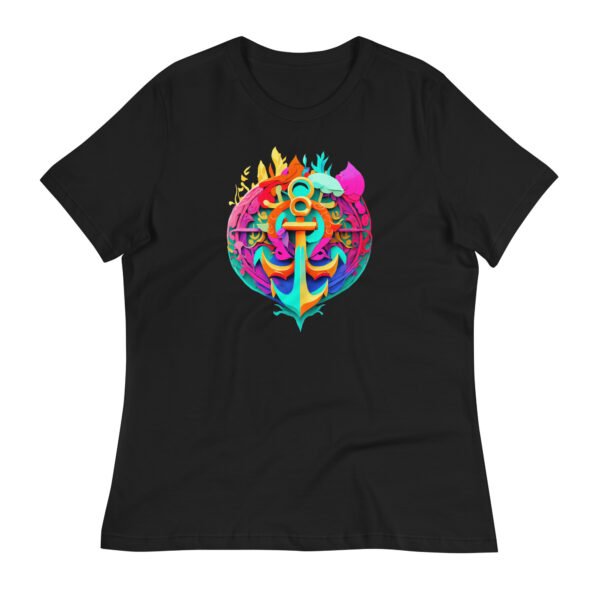 womens-relaxed-t-shirt-black-front-663c374383f3a.jpg Vibrant Anchor Women's Relaxed T-Shirt